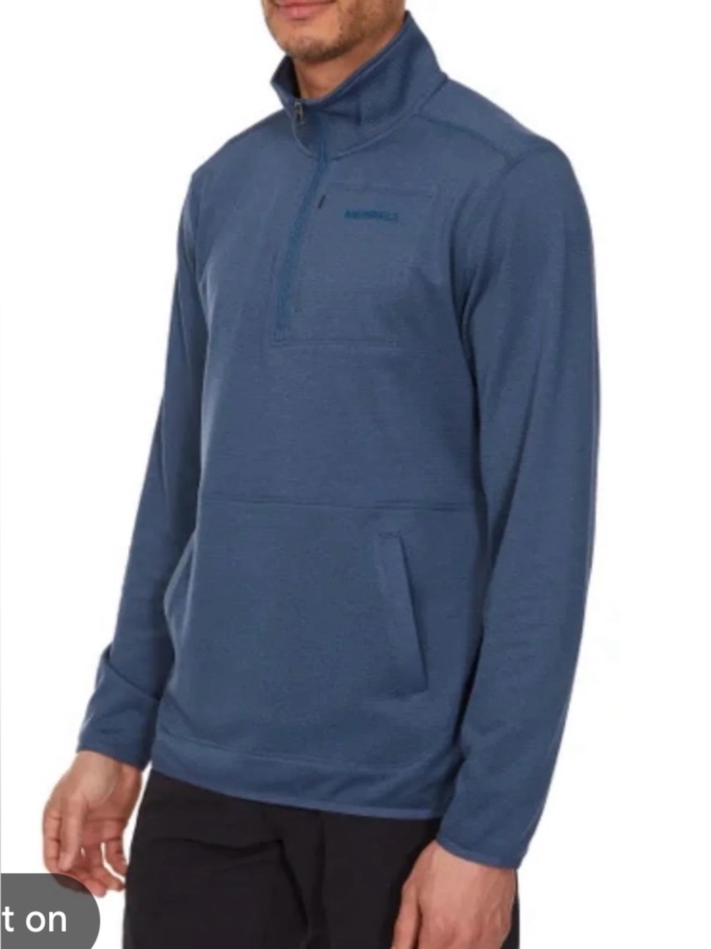 Merrell Grid Fleece 1/4 Zip Pullover Blue Outdoors Athleisure Granola Men’s S